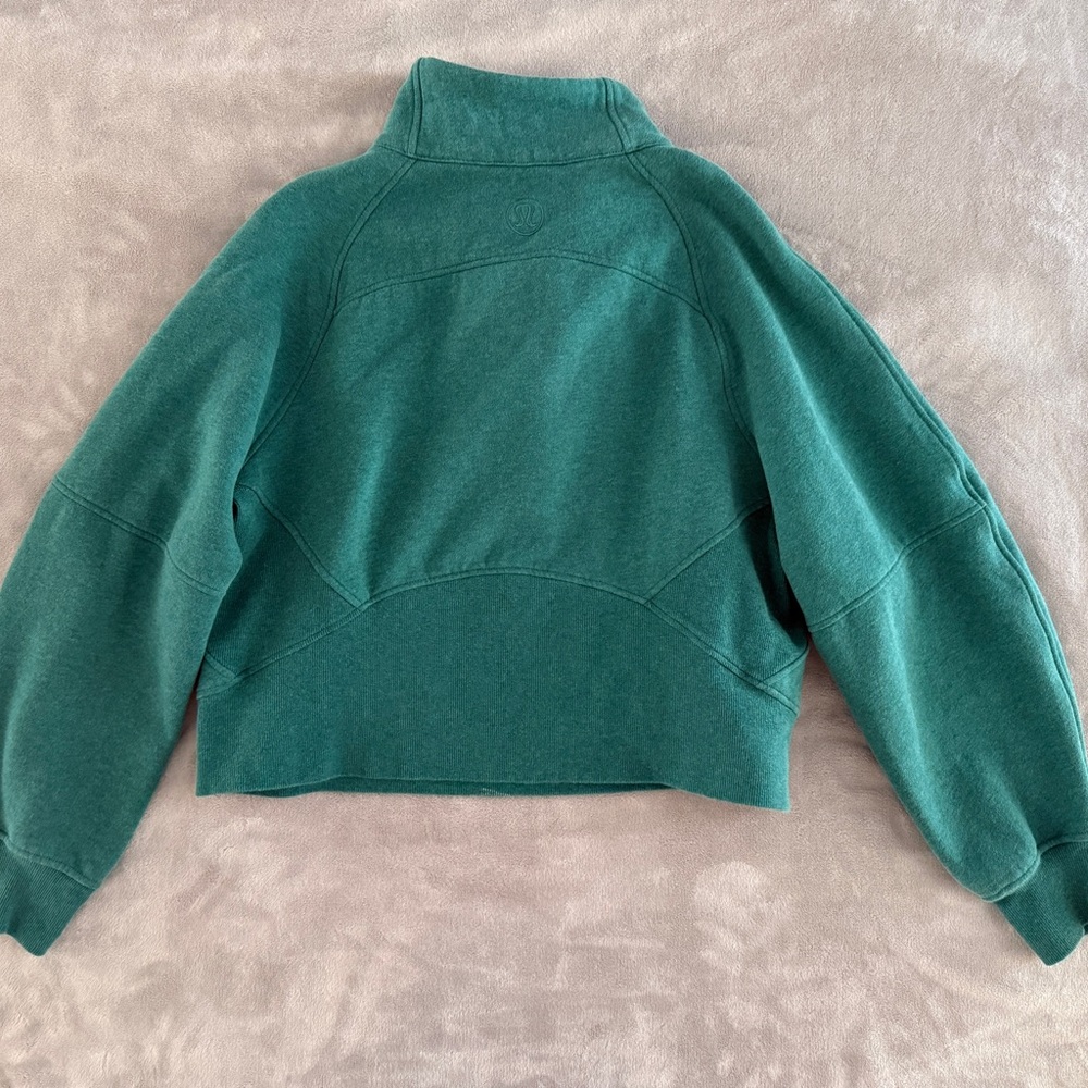 Lululemon scuba oversized Green funnel neck Half-Zip Pullover Sweatshirt - Picture 2 of 3